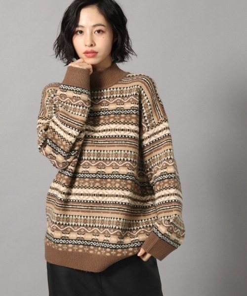 LOWRYS FARM(ローリーズファーム)の「キカジャガードプルオーバー 860064(ニット/セーター・レディース・ブラック/ベージュ/ブラウン・FREE)」の21枚目の写真