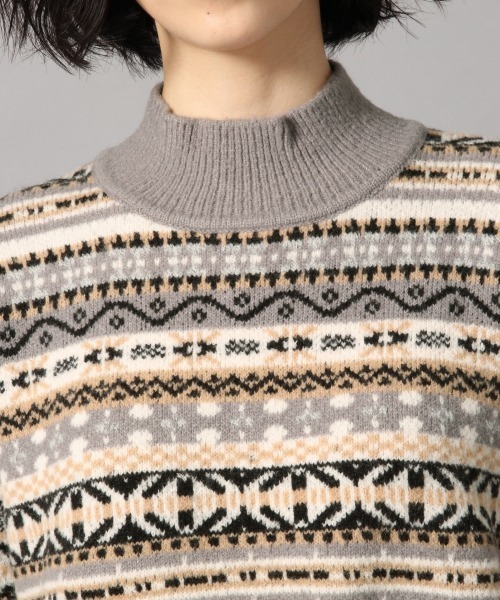 LOWRYS FARM(ローリーズファーム)の「キカジャガードプルオーバー 860064(ニット/セーター・レディース・ブラック/ベージュ/ブラウン・FREE)」の20枚目の写真