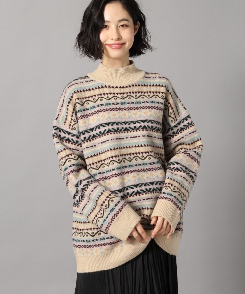 LOWRYS FARM(ローリーズファーム)の「キカジャガードプルオーバー 860064(ニット/セーター・レディース・ブラック/ベージュ/ブラウン・FREE)」の7枚目の写真