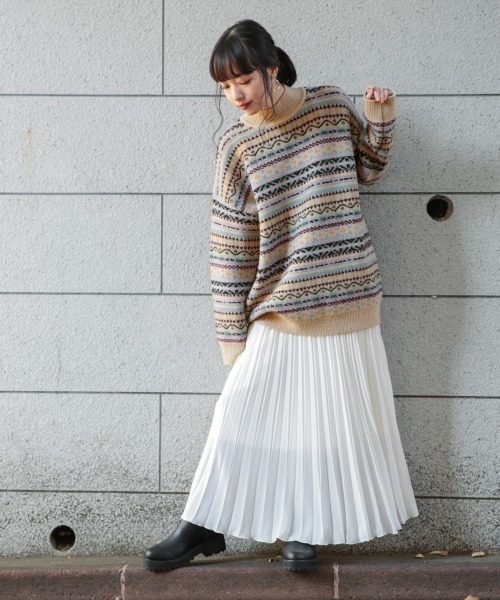 LOWRYS FARM(ローリーズファーム)の「キカジャガードプルオーバー 860064(ニット/セーター・レディース・ブラック/ベージュ/ブラウン・FREE)」の22枚目の写真