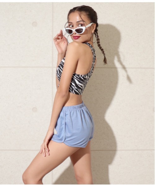 ANAP USA(アナップユーエスエー)の「アースカラーランニングショートパンツ(その他パンツ・レディース・ブルー/カーキ・S)」の5枚目の写真