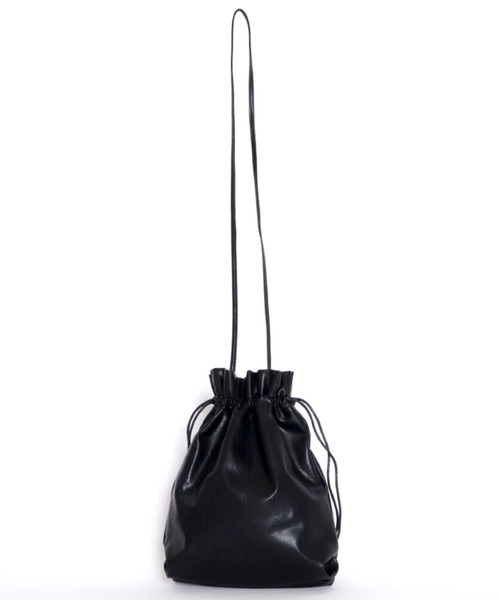 archives（アルシーヴ）の「合皮巾着BAG（ショルダーバッグ・レディース・アイボリー/ブラック/ベージュ・MEDIUM）」の3枚目の写真