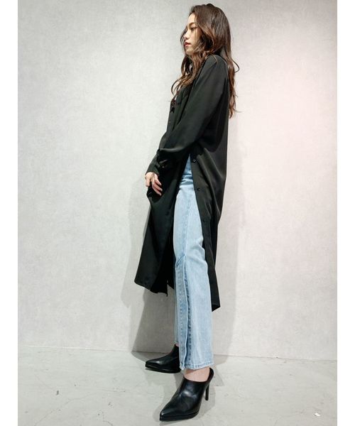 GYDA（ジェイダ）の「ロングスリット2WAYシャツ（シャツ/ブラウス・レディース・ブラック/ベージュ/オフホワイト・FREE）」の2枚目の写真