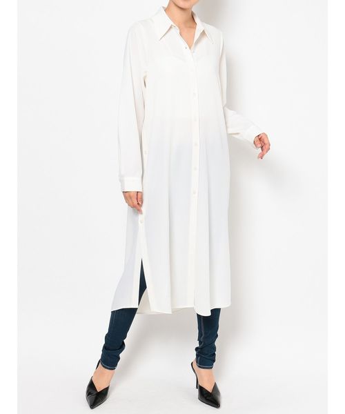 GYDA（ジェイダ）の「ロングスリット2WAYシャツ（シャツ/ブラウス・レディース・ブラック/ベージュ/オフホワイト・FREE）」の16枚目の写真