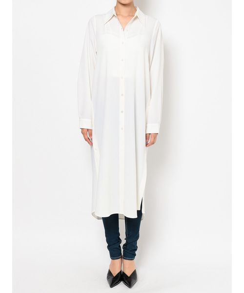 GYDA（ジェイダ）の「ロングスリット2WAYシャツ（シャツ/ブラウス・レディース・ブラック/ベージュ/オフホワイト・FREE）」の4枚目の写真