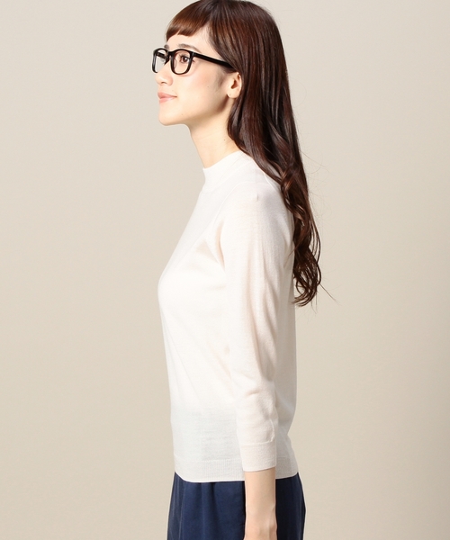 BEAUTY&YOUTH UNITED ARROWS（ビューティーアンドユースユナイテッドアローズ）の「BYTF ハイゲージハイネック7分袖ニットプルオーバー ◆（ニット/セーター・レディース・ライトグレー/ライトピンク/ネイビー・フリー）」の5枚目の写真