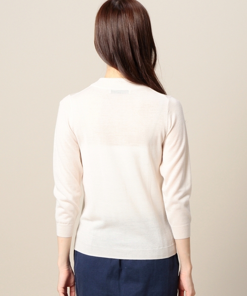 BEAUTY&YOUTH UNITED ARROWS（ビューティーアンドユースユナイテッドアローズ）の「BYTF ハイゲージハイネック7分袖ニットプルオーバー ◆（ニット/セーター・レディース・ライトグレー/ライトピンク/ネイビー・フリー）」の6枚目の写真