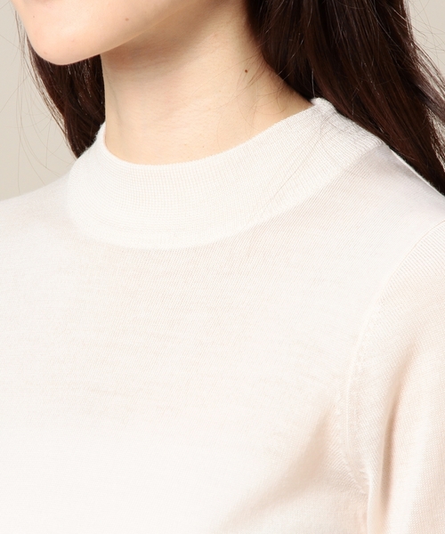 BEAUTY&YOUTH UNITED ARROWS（ビューティーアンドユースユナイテッドアローズ）の「BYTF ハイゲージハイネック7分袖ニットプルオーバー ◆（ニット/セーター・レディース・ライトグレー/ライトピンク/ネイビー・フリー）」の7枚目の写真