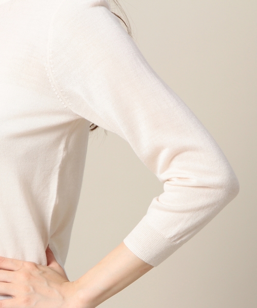 BEAUTY&YOUTH UNITED ARROWS（ビューティーアンドユースユナイテッドアローズ）の「BYTF ハイゲージハイネック7分袖ニットプルオーバー ◆（ニット/セーター・レディース・ライトグレー/ライトピンク/ネイビー・フリー）」の8枚目の写真