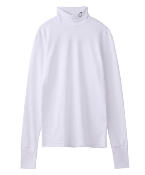 JOHN LAWRENCE SULLIVAN(ジョンローレンスサリバン)の「"SV" EMBROIDERED TURTLE NECK TOP(Tシャツ/カットソー・メンズ・ホワイト/ブラック/グレー/ピンク/イエロー・SMALL/MEDIUM/LARGE)」の2枚目の写真