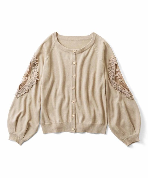 シロップ．（シロップ．）の「透け感がガーリーな　レース付きカーディガン（カーディガン/ボレロ・レディース・ネイビー/クリーム・SMALL/MEDIUM/LARGE/X-LARGE/XX-LARGE）」の9枚目の写真