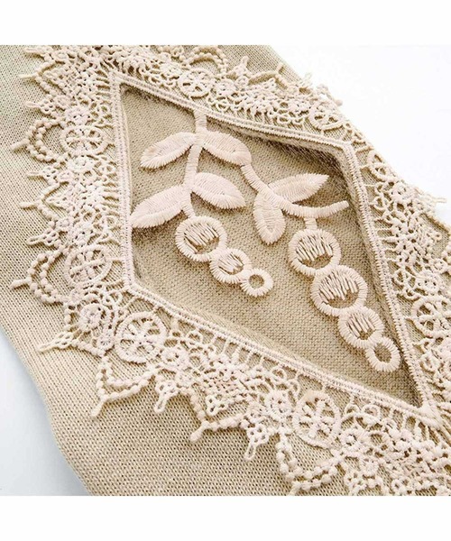 シロップ．（シロップ．）の「透け感がガーリーな　レース付きカーディガン（カーディガン/ボレロ・レディース・ネイビー/クリーム・SMALL/MEDIUM/LARGE/X-LARGE/XX-LARGE）」の11枚目の写真