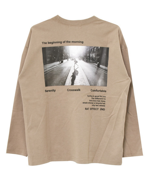 RAT EFFECT(ラットエフェクト)の「フォトプリントロングTシャツ(Tシャツ/カットソー・キッズ・オフホワイト/ブルー/ベージュ/ブラック・140/150/160/120/130/170)」の15枚目の写真