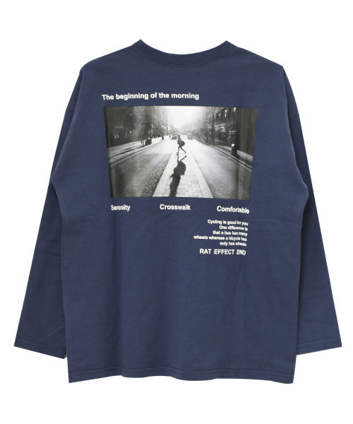 RAT EFFECT(ラットエフェクト)の「フォトプリントロングTシャツ(Tシャツ/カットソー・キッズ・オフホワイト/ブルー/ベージュ/ブラック・140/150/160/120/130/170)」の16枚目の写真