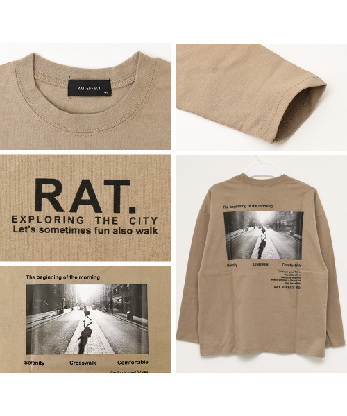 RAT EFFECT(ラットエフェクト)の「フォトプリントロングTシャツ(Tシャツ/カットソー・キッズ・オフホワイト/ブルー/ベージュ/ブラック・140/150/160/120/130/170)」の17枚目の写真