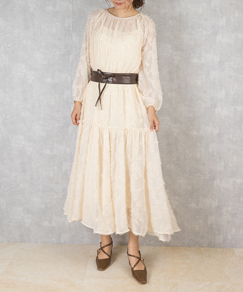 RANDA（ランダ）の「フリンジシフォンワンピース（ワンピース・レディース・クリーム/ブラック/グリーン・0/1）」の15枚目の写真