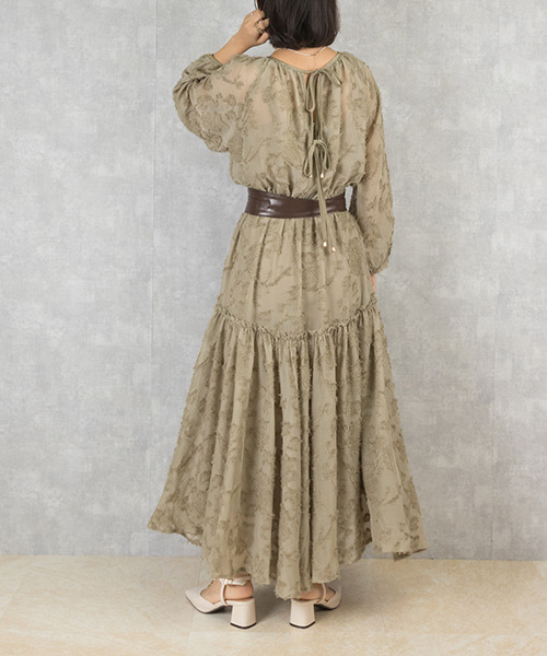 RANDA（ランダ）の「フリンジシフォンワンピース（ワンピース・レディース・クリーム/ブラック/グリーン・0/1）」の13枚目の写真