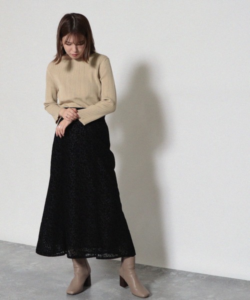 Cheek(チーク)の「ランダムリブニットプルオーバー(ニット/セーター・レディース・アイボリー/チャコールグレー/ダークブラウン/オレンジ・MEDIUM)」の22枚目の写真