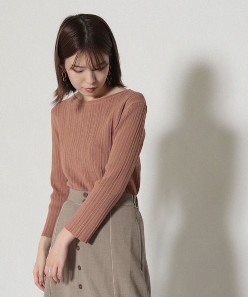 Cheek(チーク)の「ランダムリブニットプルオーバー(ニット/セーター・レディース・アイボリー/チャコールグレー/ダークブラウン/オレンジ・MEDIUM)」の20枚目の写真