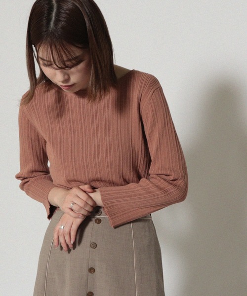 Cheek(チーク)の「ランダムリブニットプルオーバー(ニット/セーター・レディース・アイボリー/チャコールグレー/ダークブラウン/オレンジ・MEDIUM)」の15枚目の写真