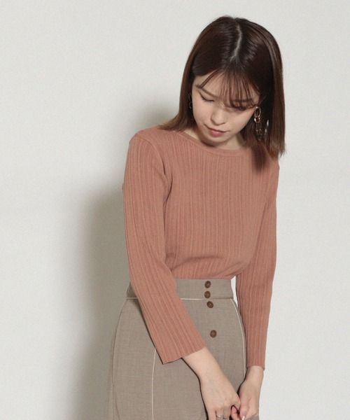 Cheek(チーク)の「ランダムリブニットプルオーバー(ニット/セーター・レディース・アイボリー/チャコールグレー/ダークブラウン/オレンジ・MEDIUM)」の19枚目の写真