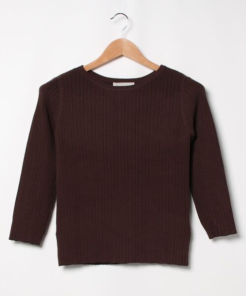 Cheek(チーク)の「ランダムリブニットプルオーバー(ニット/セーター・レディース・アイボリー/チャコールグレー/ダークブラウン/オレンジ・MEDIUM)」の9枚目の写真