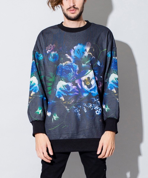 NO ID.（ノーアイディ）の「フラワープリントBIGスリーブPO（Tシャツ/カットソー・メンズ・ブルー/レッド/イエロー・ONE SIZE）」の6枚目の写真
