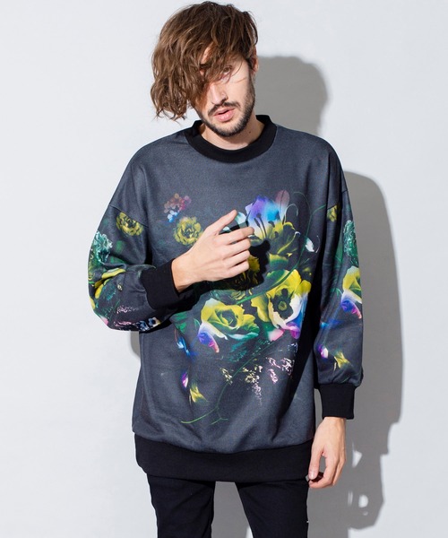 NO ID.（ノーアイディ）の「フラワープリントBIGスリーブPO（Tシャツ/カットソー・メンズ・ブルー/レッド/イエロー・ONE SIZE）」の11枚目の写真