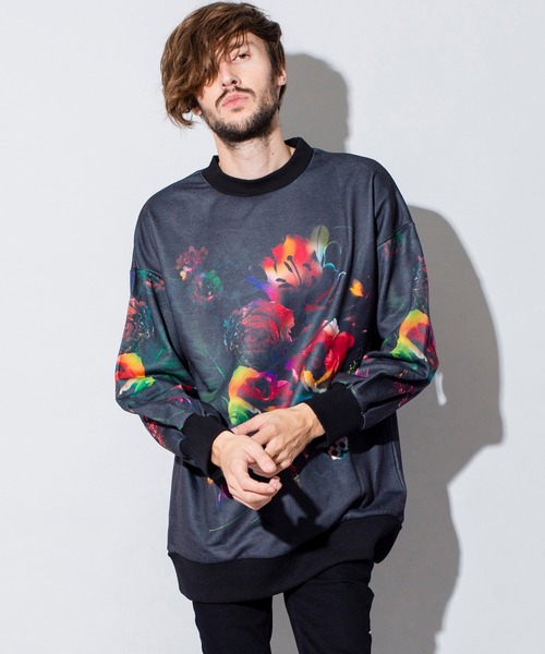 NO ID.（ノーアイディ）の「フラワープリントBIGスリーブPO（Tシャツ/カットソー・メンズ・ブルー/レッド/イエロー・ONE SIZE）」の12枚目の写真