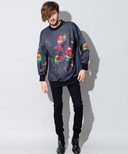 NO ID.（ノーアイディ）の「フラワープリントBIGスリーブPO（Tシャツ/カットソー・メンズ・ブルー/レッド/イエロー・ONE SIZE）」の15枚目の写真