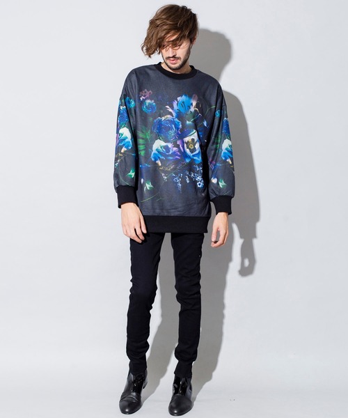 NO ID.（ノーアイディ）の「フラワープリントBIGスリーブPO（Tシャツ/カットソー・メンズ・ブルー/レッド/イエロー・ONE SIZE）」の16枚目の写真