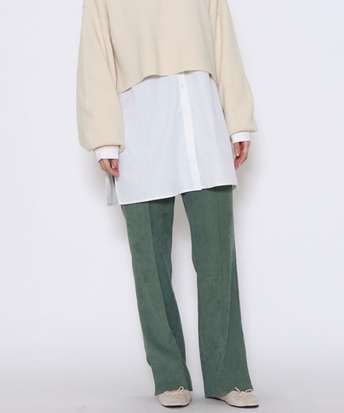 archives（アルシーヴ）の「ピンタックセミフレアパンツ（その他パンツ・レディース・イエロー/グリーン/アイボリー/ワイン・MEDIUM）」の3枚目の写真