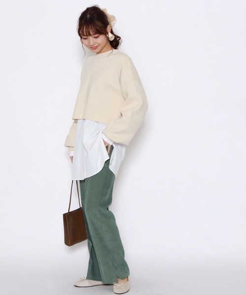 archives（アルシーヴ）の「ピンタックセミフレアパンツ（その他パンツ・レディース・イエロー/グリーン/アイボリー/ワイン・MEDIUM）」の9枚目の写真