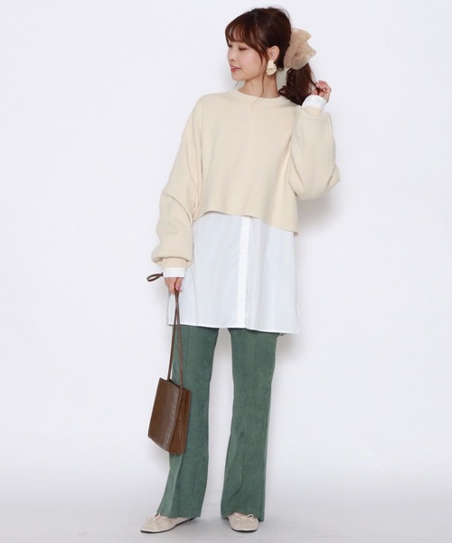 archives（アルシーヴ）の「ピンタックセミフレアパンツ（その他パンツ・レディース・イエロー/グリーン/アイボリー/ワイン・MEDIUM）」の10枚目の写真