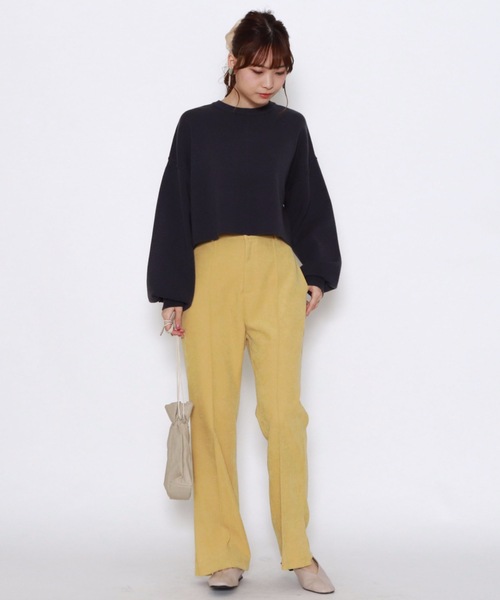 archives（アルシーヴ）の「ピンタックセミフレアパンツ（その他パンツ・レディース・イエロー/グリーン/アイボリー/ワイン・MEDIUM）」の11枚目の写真