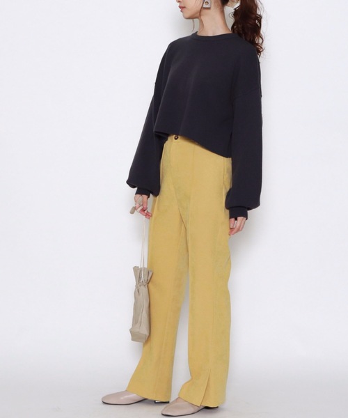 archives（アルシーヴ）の「ピンタックセミフレアパンツ（その他パンツ・レディース・イエロー/グリーン/アイボリー/ワイン・MEDIUM）」の12枚目の写真