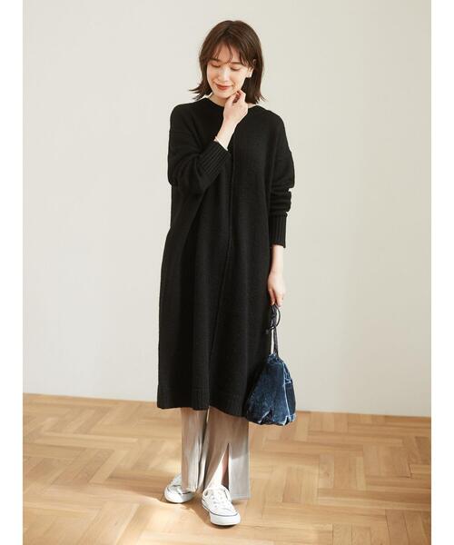 Green　Parks（グリーンパークス）の「センタータックニットワンピース＊（ワンピース・レディース・グリーン/グレー/ブラウン/ブラック・FREE）」の19枚目の写真