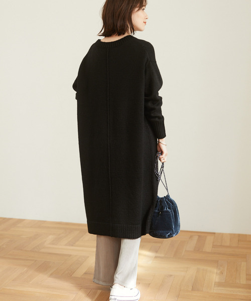 Green　Parks（グリーンパークス）の「センタータックニットワンピース＊（ワンピース・レディース・グリーン/グレー/ブラウン/ブラック・FREE）」の2枚目の写真