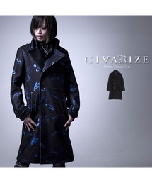 CIVARIZE 黒と青の花柄トレンチコート Lサイズ CIVARIZE（シヴァーライズ）の「『CIVARIZE』オリジナルナポレオン