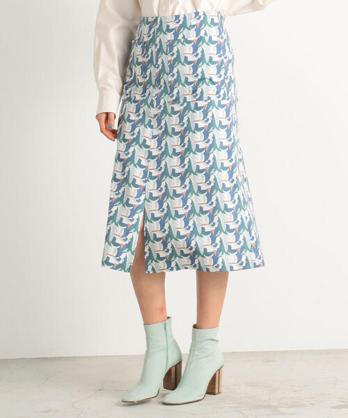 BACCA（バッカ）の「ブロックプリント セミフレアスカート