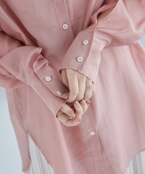 onetome（ワントゥーミー）の「バックリボン　シースルーシャツ（シャツ/ブラウス・レディース・ピンク/イエロー/ミント・FREE）」の7枚目の写真