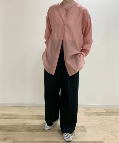 onetome（ワントゥーミー）の「バックリボン　シースルーシャツ（シャツ/ブラウス・レディース・ピンク/イエロー/ミント・FREE）」の4枚目の写真