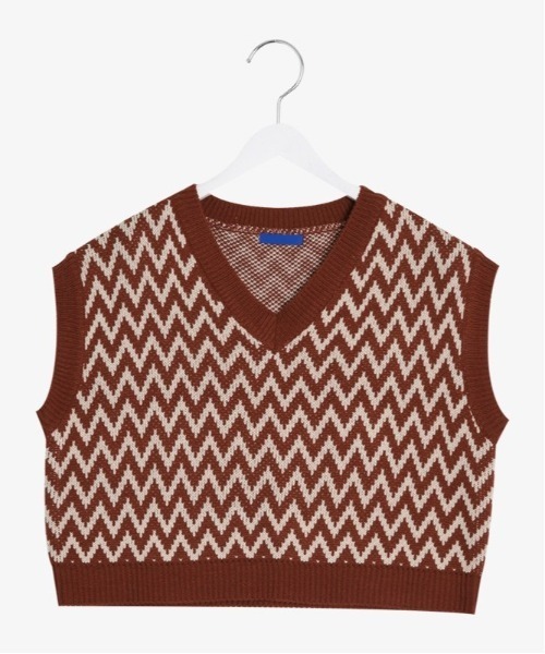 SONA（ソナ）の「SONYUNARA パターンポイントニットベスト（ベスト・レディース・ブラック/ブラウン/グリーン・FREE）」の2枚目の写真