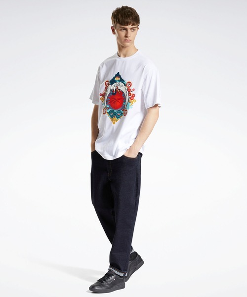 Reebok(リーボック)の「クラシックス CNY クレイン Tシャツ / Classics CNY Crane T-Shirt(Tシャツ/カットソー・メンズ・ネイビー/ホワイト・SMALL/MEDIUM/LARGE/X-LARGE/XX-LARGE)」の11枚目の写真