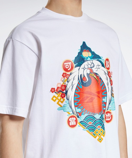 Reebok(リーボック)の「クラシックス CNY クレイン Tシャツ / Classics CNY Crane T-Shirt(Tシャツ/カットソー・メンズ・ネイビー/ホワイト・SMALL/MEDIUM/LARGE/X-LARGE/XX-LARGE)」の9枚目の写真