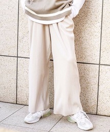 【C-FORT POINT】プリーツパンツ/リブパンツ/ワイドパンツ 　 カットオフ対応素材　自分好みの丈感に合わせてセルフカット