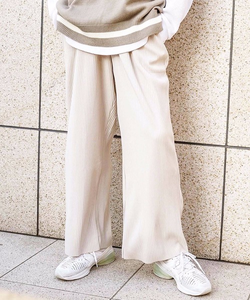 fort point(フォーポイント)の「【C-FORT POINT】プリーツパンツ/リブパンツ/ワイドパンツ カットオフ対応素材 自分好みの丈感に合わせてセルフカット(その他パンツ・レディース・ブラック/ライトブラウン/ライトグレー・MEDIUM)」の2枚目の写真