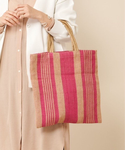 SHENERY（シーナリー）の「(MAISON BENGAL/メイゾンベンガル) ストライプトートバッグ（トートバッグ・レディース・ブラック/ピンク/ナチュラル・FREE）」の3枚目の写真