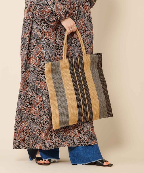 SHENERY（シーナリー）の「(MAISON BENGAL/メイゾンベンガル) ストライプトートバッグ（トートバッグ・レディース・ブラック/ピンク/ナチュラル・FREE）」の14枚目の写真