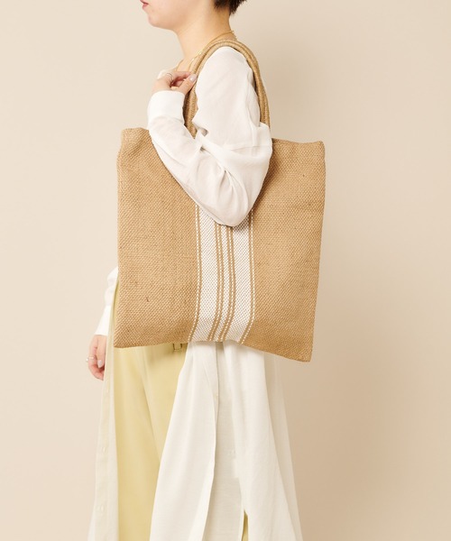 SHENERY（シーナリー）の「(MAISON BENGAL/メイゾンベンガル) ストライプトートバッグ（トートバッグ・レディース・ブラック/ピンク/ナチュラル・FREE）」の10枚目の写真